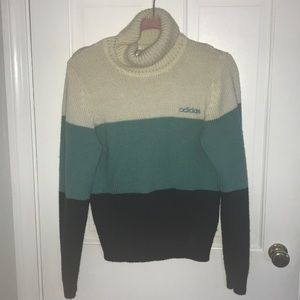 Vintage Adidas Turtleneck Color Block Sweater